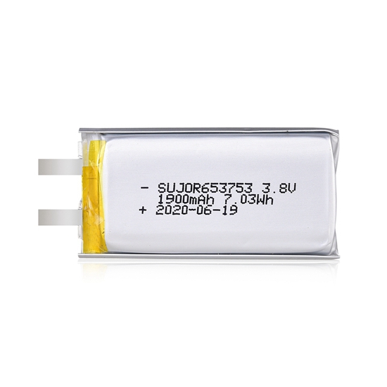 锂聚合物电池3.8V 653753 1900mAh